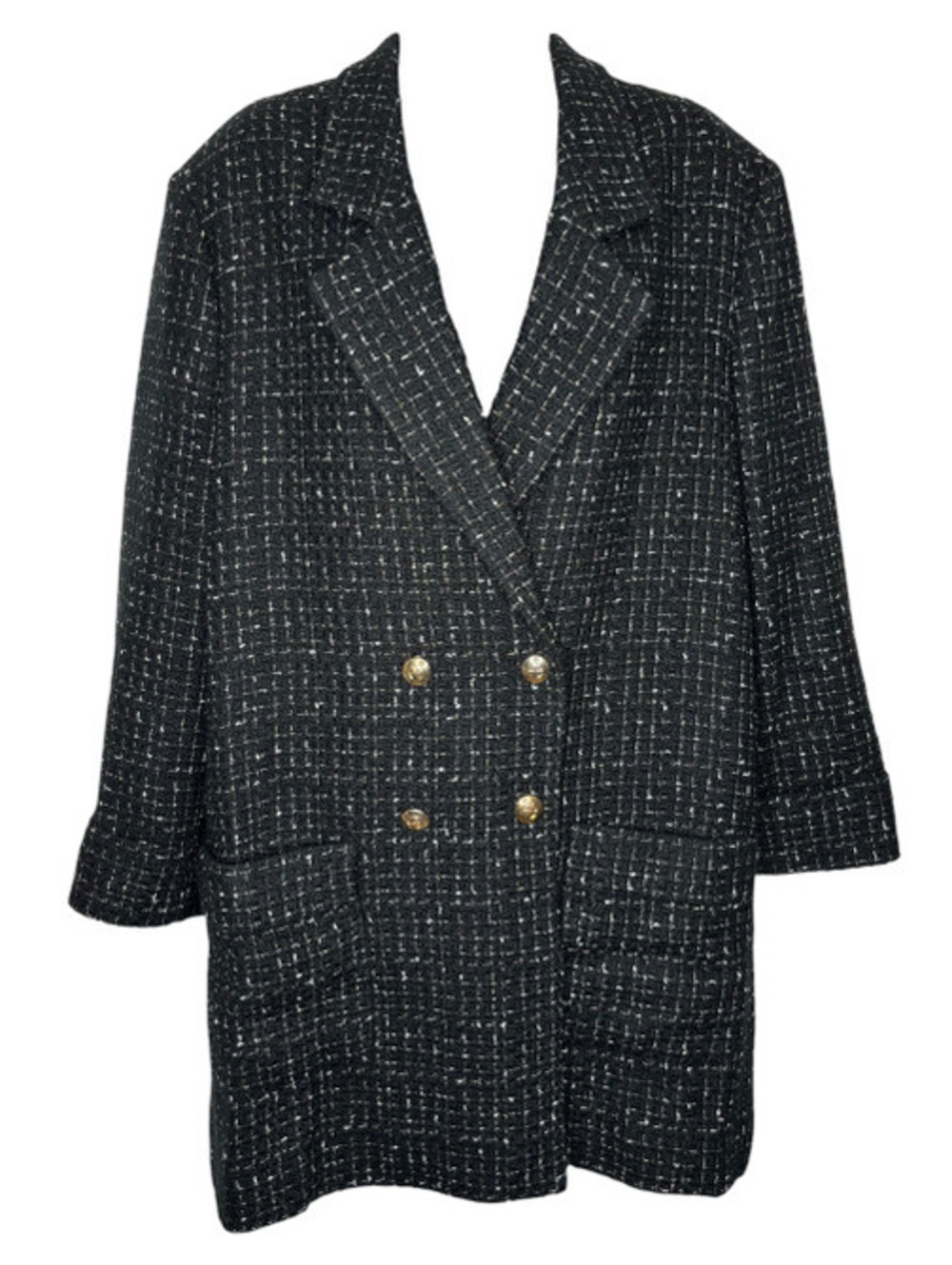 Anine Bing Double-Breasted Tweed Coat NWT